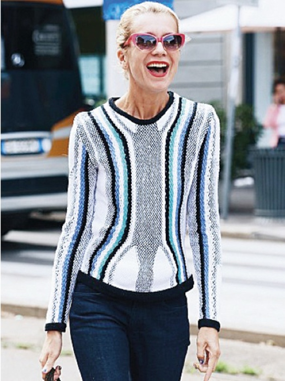 Peter Pilotto Scoop-Neck Striped Knit Sweater - Picture 2 of 15